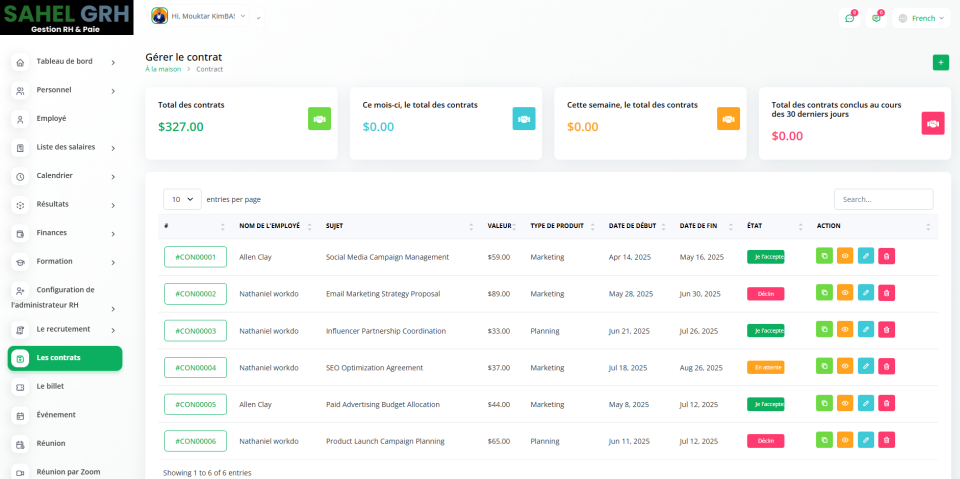 Gestion Contrats